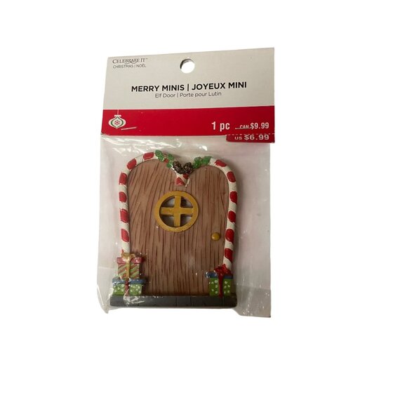 Celebrate It Merry Minis Elf Door Christmas Décor Ornaments 3" - Picture 2 of 10